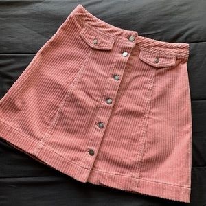 PINK CORDUROY SKIRT